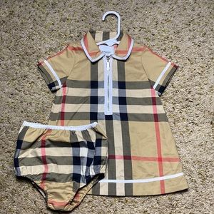 Burberry Girl's Orly Vintage Check Dress w/ Bloomers, Size 9 months